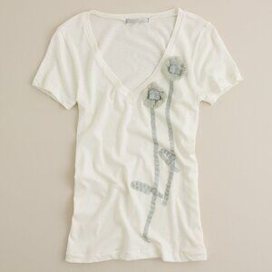 J. Crew Tissue Posy V-neck Tee Size XL